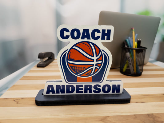 Basketball Coach Desk Plaque – Personalized Sports Gift